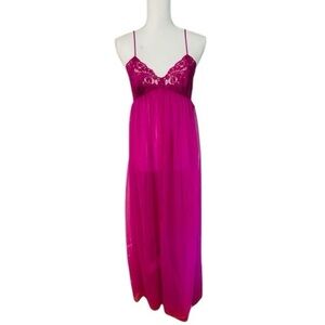 Lily of France Rosa Puleo-Szule 70's Sheer Chiffon Lingerie Slip Dress Medium